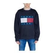 Tommy Jeans Bomull Hoodless Sweater Black, Herr