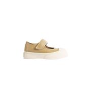 Marni Beige Läder Mary Jane Sneakers Brown, Dam