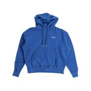 Off White Denim Patch Skate Fit Hoodie Blue, Herr