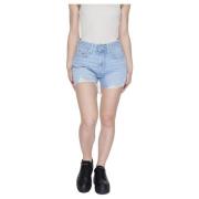 Tommy Jeans Blå Bomulls Damshorts med Fickor Blue, Dam