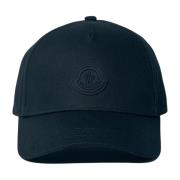 Moncler Bomull Twill Logo Patch Baseball Cap Black, Herr