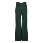 Chloé Silke Canvas Wide Leg Byxor Green, Dam