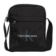 Calvin Klein Jeans Enkel Crossbody-väska med Justerbar Rem Black, Herr