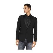 Dondup Ullblandning Enkelknäppt Blazer Black, Herr