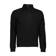 C.p. Company Black sweatshirt with zip and collar Black, Herr