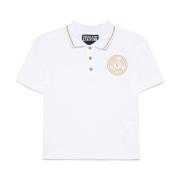 Versace Jeans Couture Randig Vit Button-Up T-shirts och Polos White, D...