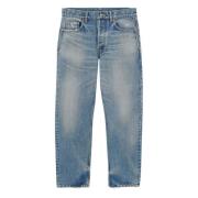 Saint Laurent Charlotte Blue Tvättad Denim Straight Leg Jeans Blue, He...