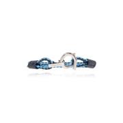 Salvatore Ferragamo Läderarmband Blue, Herr