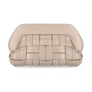 THEMOIRè Vegan Mandel Vävd Clutch Väska Beige, Dam