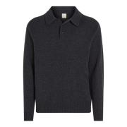 Calvin Klein Lyxig Ull Polo Svart Heather Gray, Herr