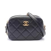 Chanel Vintage Pre-owned Laeder crossbodyvskor Black, Dam