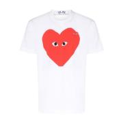 Comme des Garçons Play Vit Hjärttryck T-shirt White, Herr