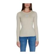 Calvin Klein Jeans Beige Jersey Top Höst/Vinter Kollektion Beige, Dam