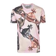 Vivienne Westwood Bomull T-shirt med unik design Pink, Herr