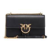 Pinko Love Bag med Diamond Cut spänne Black, Dam