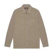 Lyle & Scott Broderad Fleece Overshirt Beige, Herr