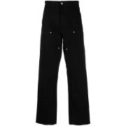 Carhartt Wip Svarta Bomulls Straight Leg Byxor Black, Herr