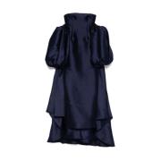 Solace London Navy Blue Cape Insert Klänning Blue, Dam