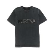 Purple Brand Svart T-shirt med rund hals Black, Herr