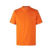 Samsøe Samsøe T-shirt med ståkrage och brösttryck Orange, Herr