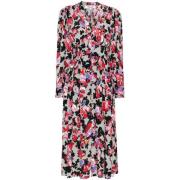 Diane Von Furstenberg Blommig V-ringad Klänning EcoVero™ Print Multico...