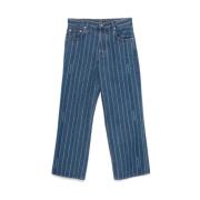 Jacquemus Blå Denim Vertikal Rand Jeans Blue, Herr