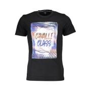 Cavalli Class Svart Bomull Tryckt Logotyp T-shirt Black, Herr