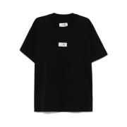 MM6 Maison Margiela Svart Signatur Logotyp Rund Hals T-shirt Black, He...