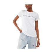 Calvin Klein Jeans Vita bomullstoppar & T-shirt kollektion White, Dam