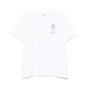 Casablanca Vit Logotyp Tryck Crew Neck T-shirt White, Herr