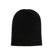 Saint Laurent Svart Kashmir Stickad Beanie Mössa Black, Dam