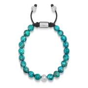 Nialaya Men's Beaded Bracelet with Turquoise and Sterling Silver Beads...