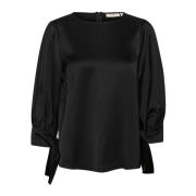 InWear Elegant Svart Blus med ¾ Ärmar Black, Dam