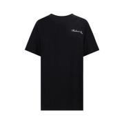 Balmain Monokrom Bomull T-shirt med Ikoniskt Logotyp Black, Herr