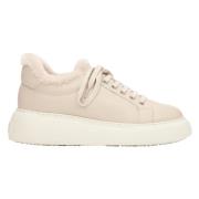 Estro Damers Ljus Beige Låga Vintersneakers med Pälsfoder Beige, Dam