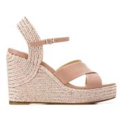 Jimmy Choo Rosa Platta Skor med Korsremmar Pink, Dam