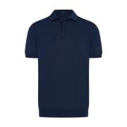 Kiton Mjuk egyptisk bomullspolo Blue, Herr