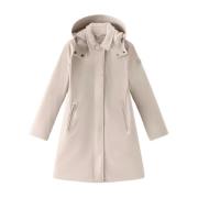 Woolrich Tech SoftShell Trench Coat med Avtagbar Huva Beige, Herr