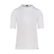 Kiton Vit Bomull Crew-neck Ficka T-shirt White, Dam