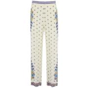 Etro Silke Palazzo Byxor med Paisley Tryck Multicolor, Dam