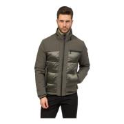 YES ZEE Militär quiltad jacka med softshell-insatser Green, Herr