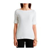 Ralph Lauren Stretch Cotton Båtringad T-shirt White, Dam