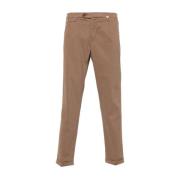 Myths Taupe Twill Byxor med Dragkedja Fram Brown, Herr