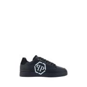 Philipp Plein Läder låg topp sneakers Black, Herr