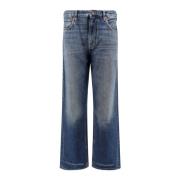 Valentino Jeans med Bred Ben och Dragkedja Blue, Herr