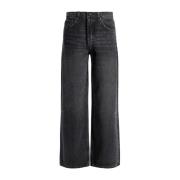 Anine Bing Slitna Cropped Jeans Black, Dam