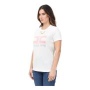 Elisabetta Franchi Grafiskt Logotyp Vit Kortärmad T-shirt White, Dam