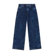 Ganni Blå Wide Leg Denim Jeans Blue, Dam