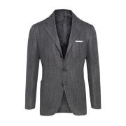 Kiton Kashmir Herringbone Jacka Gray, Herr