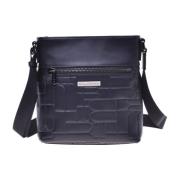 Baldinini Crossbody bag in black quilted leather with monogram Black, ...